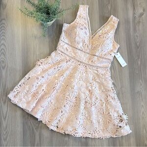 NWT BLUSH PINK LACE DRESS EVER AFTER FROM REDRESS BOUTIQUE AIZE MEDIUM- STUNNING